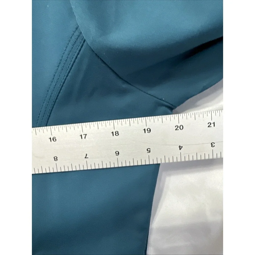 Healing Hands Purple Label Daisy Snap-Up Round Neck Scrub Jacket Teal XS NEW